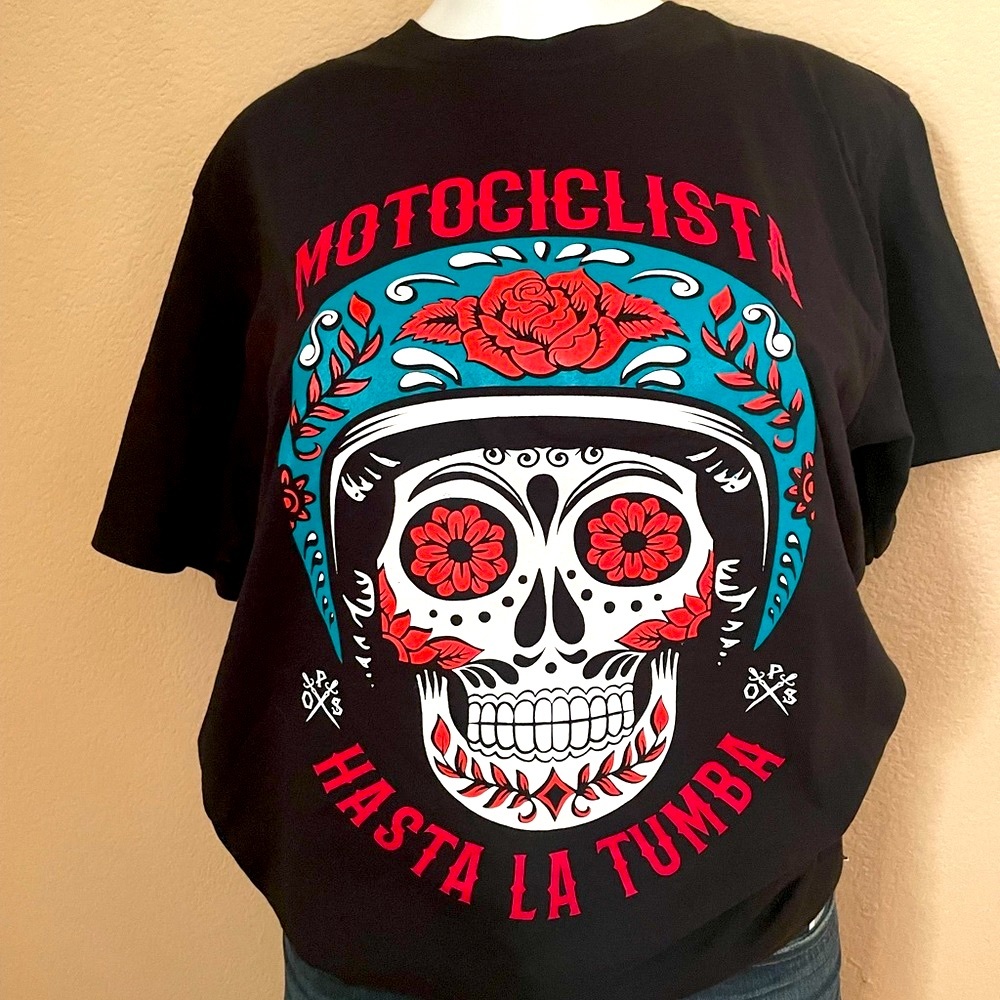 Sickpack California. Motociclista asta la muerte . Motorcycle T-Shirt Biker